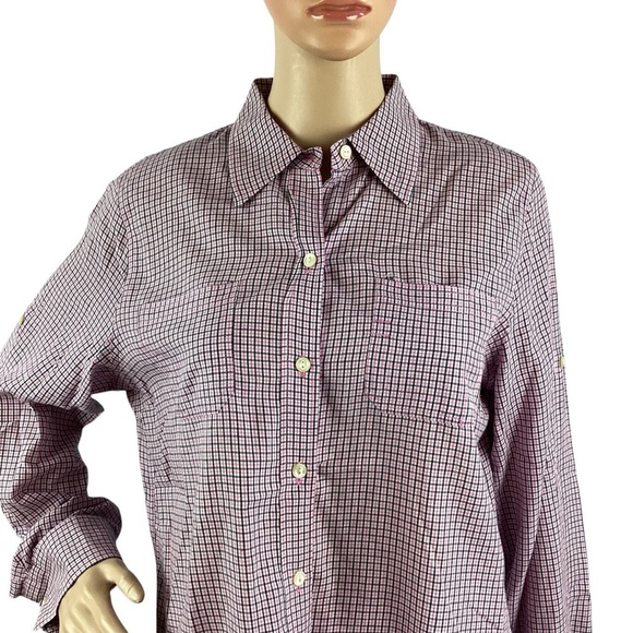 Lauren Jeans Co Ralph Lauren Petite Pink Plaid Button Down Shirt 100% Cotton PL - Picture 2 of 6